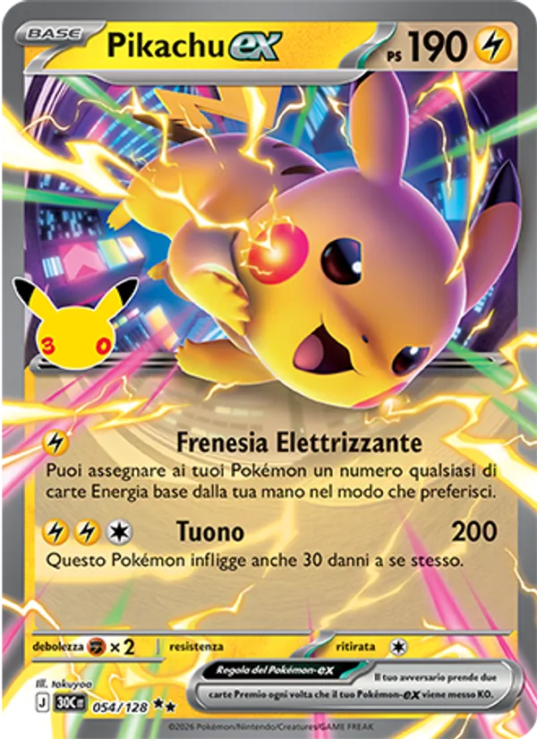 Pikachu-ex 30° Anniversario 054/128
