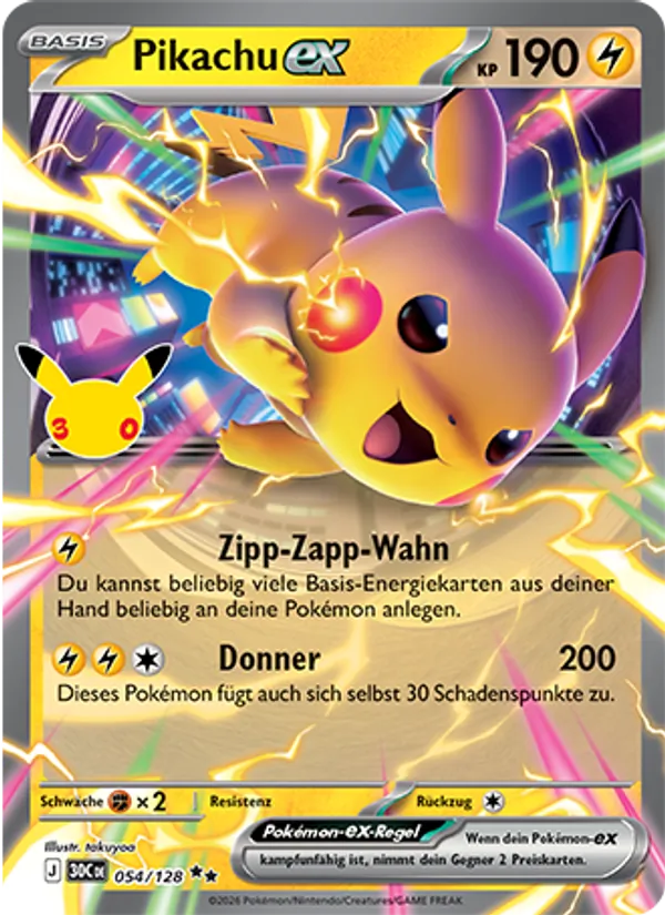 Pikachu-ex 30 Jahre 054/128