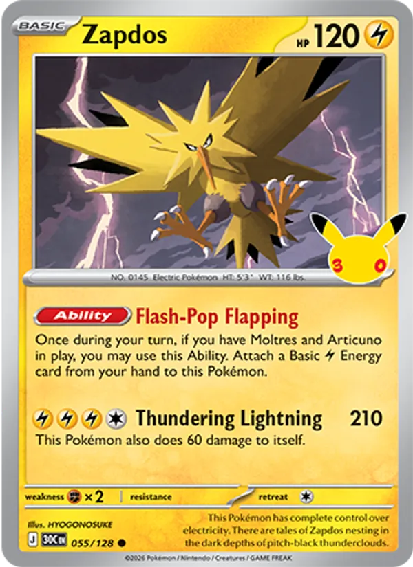 Zapdos 30th Celebration 055/128