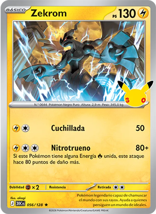 Zekrom Celebración 30.º Aniversario 056/128