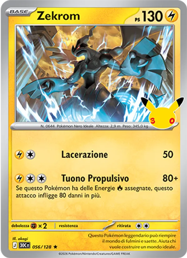 Zekrom 30° Anniversario 056/128