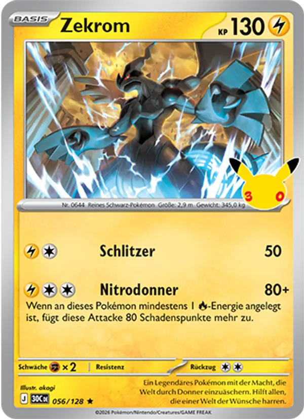 Zekrom 30 Jahre 056/128