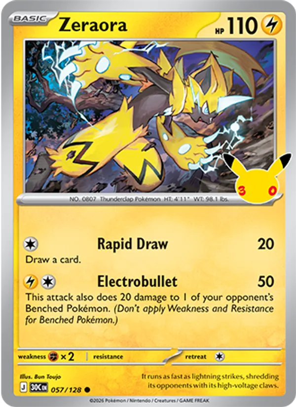Zeraora 30th Celebration 057/128
