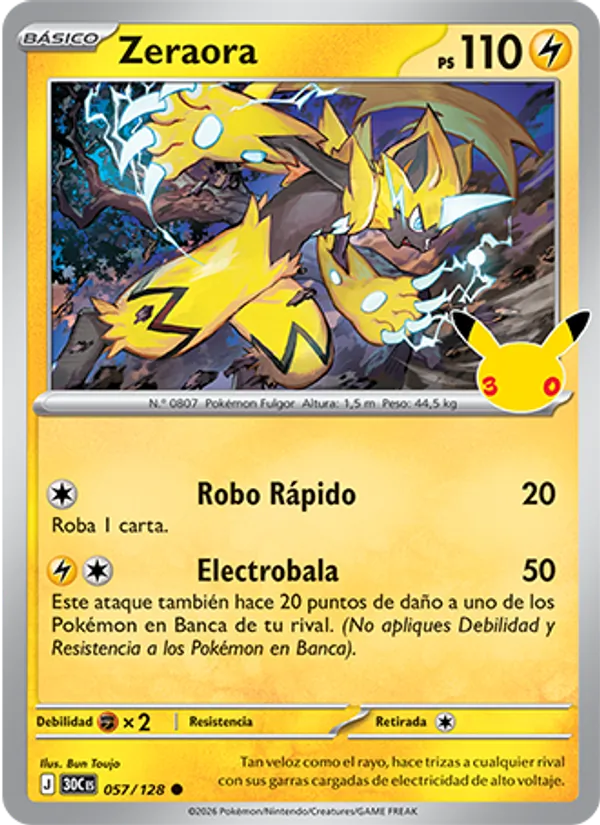 Zeraora Celebración 30.º Aniversario 057/128