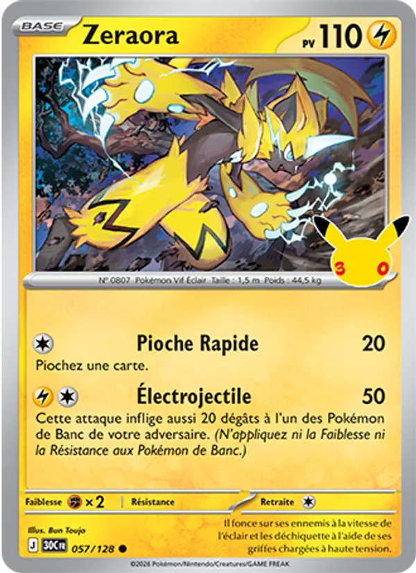 Zeraora 30ᵉ Anniversaire 057/128