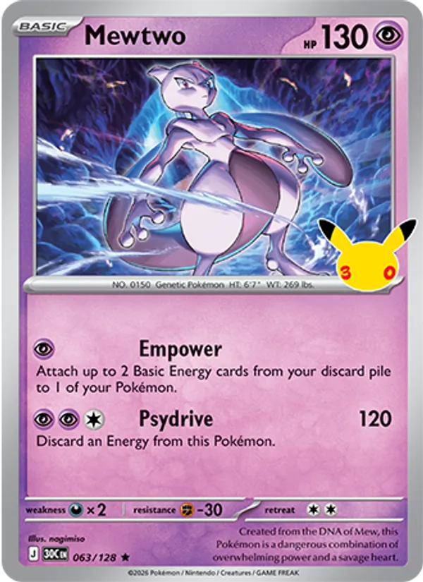 Mewtwo Celebração de 30 Anos 063/128
