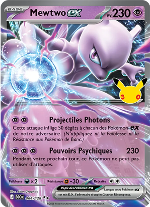 Mewtwo-ex 30ᵉ Anniversaire 064/128