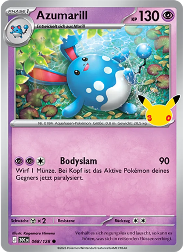 Azumarill 30 Jahre 068/128