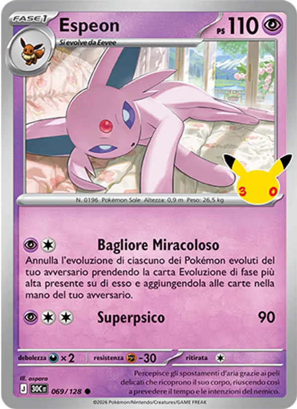 Espeon 30° Anniversario 069/128