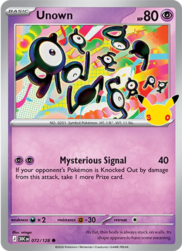 Unown 30th Celebration 072/128