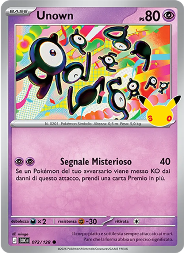 Unown 30° Anniversario 072/128