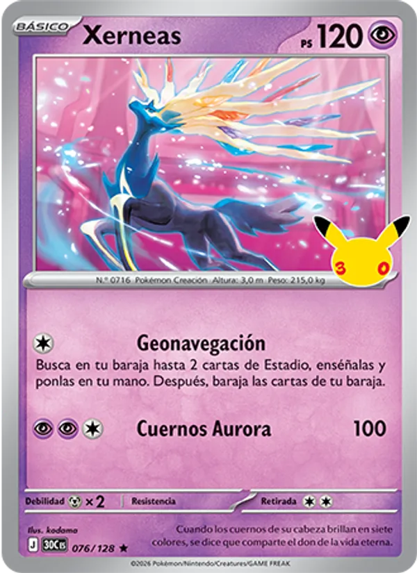 Xerneas Celebración 30.º Aniversario 076/128