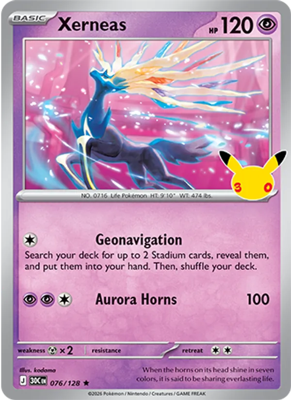 Xerneas Celebração de 30 Anos 076/128