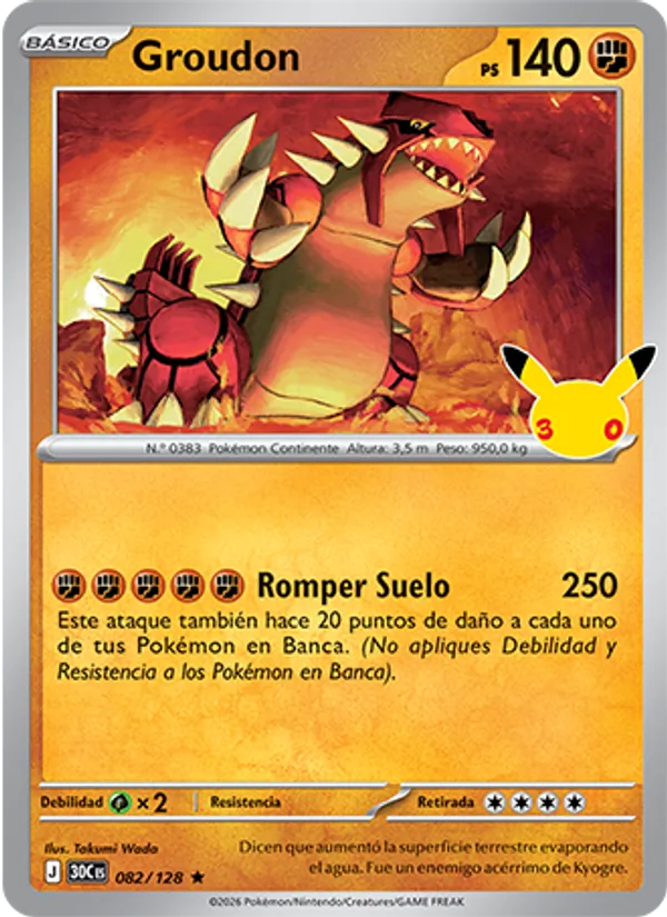 Groudon Celebración 30.º Aniversario 082/128