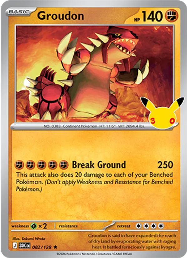 Groudon Celebração de 30 Anos 082/128