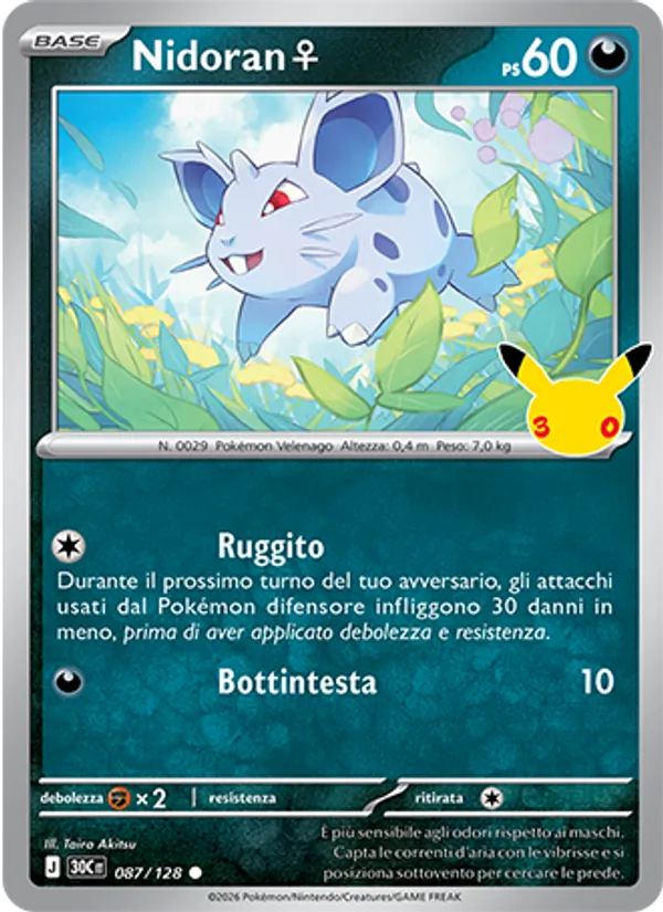 Nidoran♀ 30° Anniversario 087/128