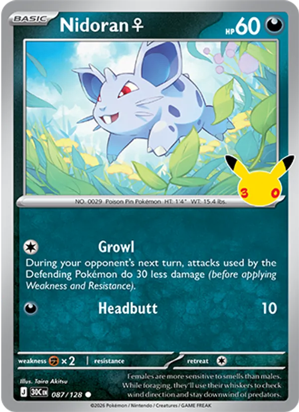 Nidoran♀ Celebração de 30 Anos 087/128