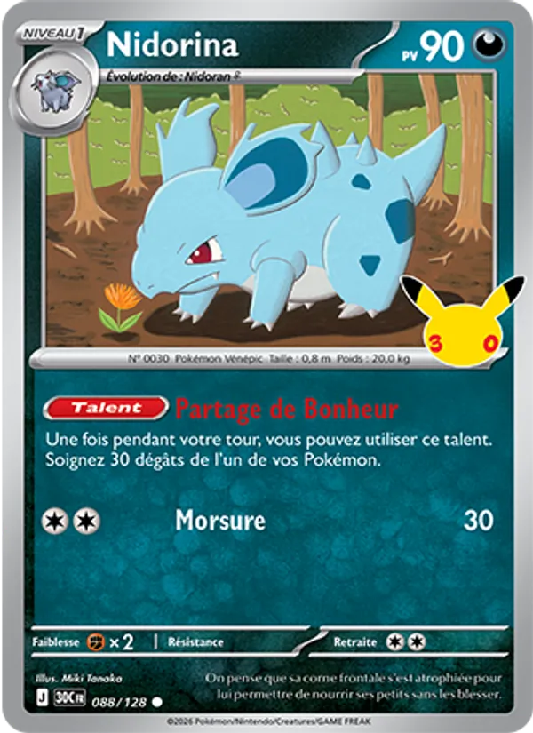 Nidorina 30ᵉ Anniversaire 088/128