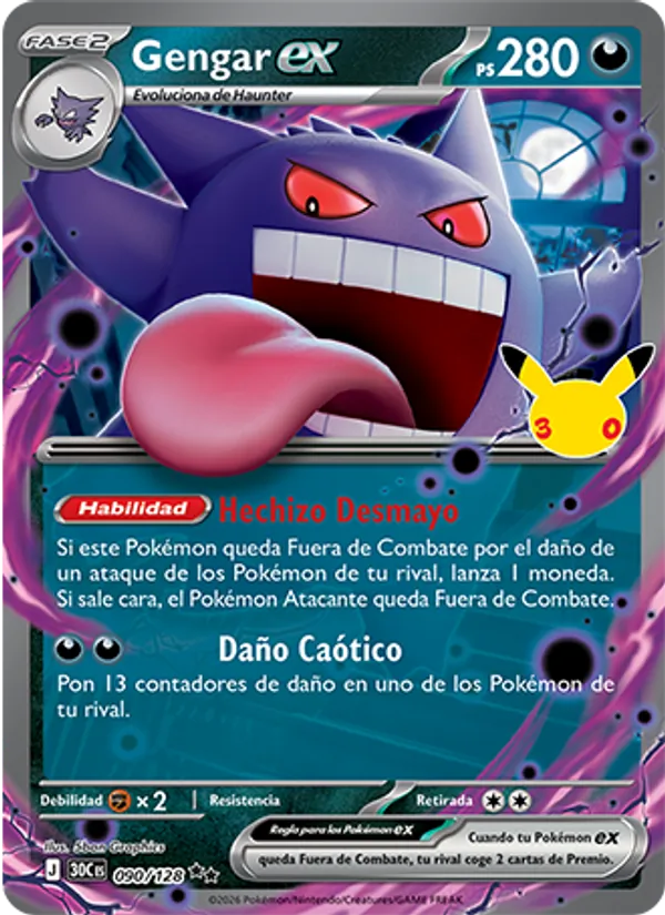 Gengar ex Celebración 30.º Aniversario 090/128