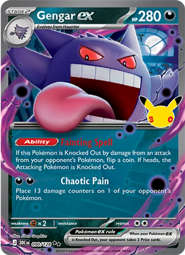 Gengar ex Celebração de 30 Anos 090/128
