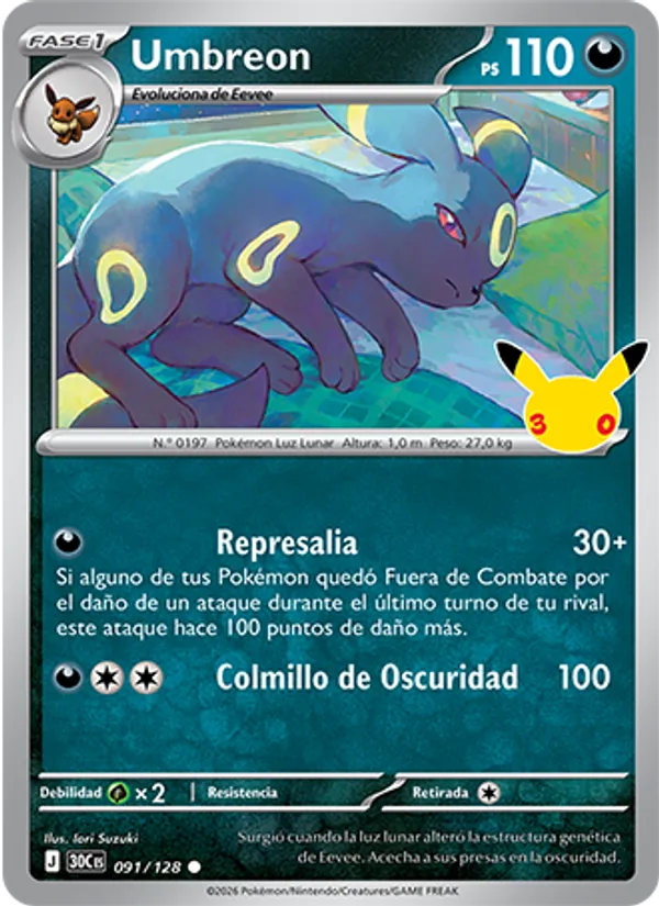 Umbreon Celebración 30.º Aniversario 091/128