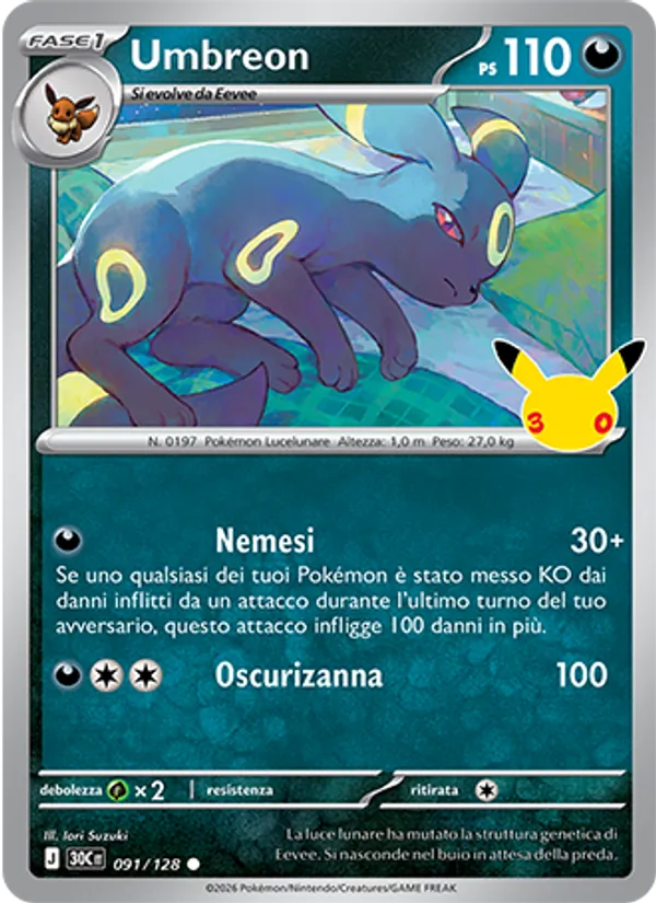 Umbreon 30° Anniversario 091/128