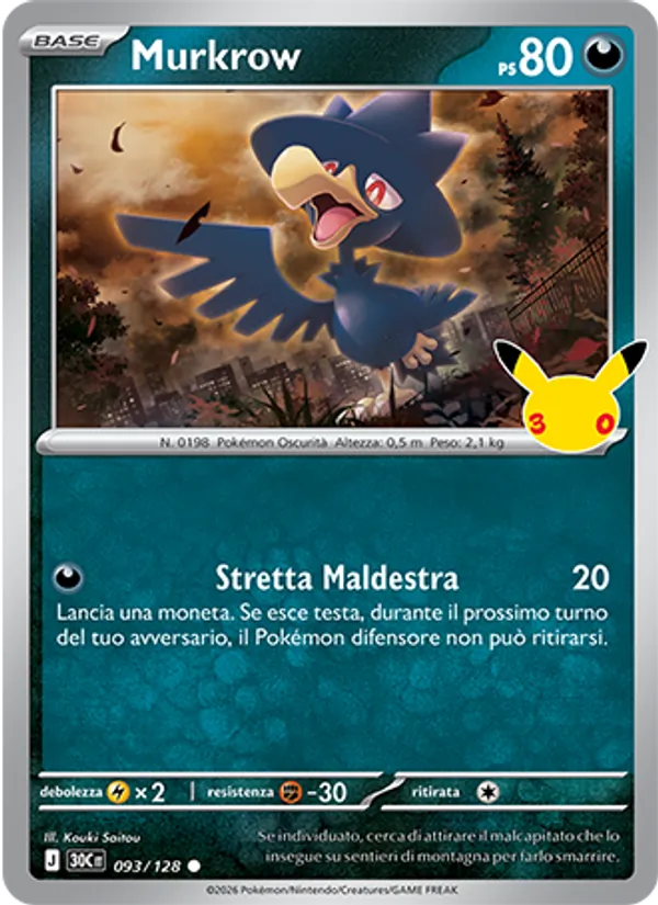 Murkrow 30° Anniversario 093/128