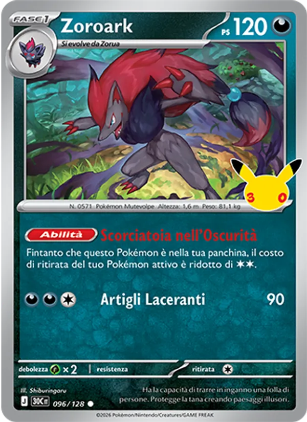 Zoroark 30° Anniversario 096/128