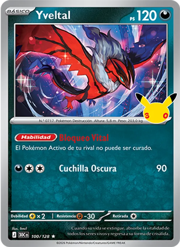 Yveltal Celebración 30.º Aniversario 100/128