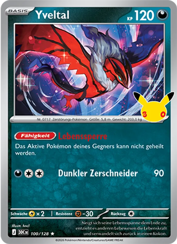 Yveltal 30 Jahre 100/128