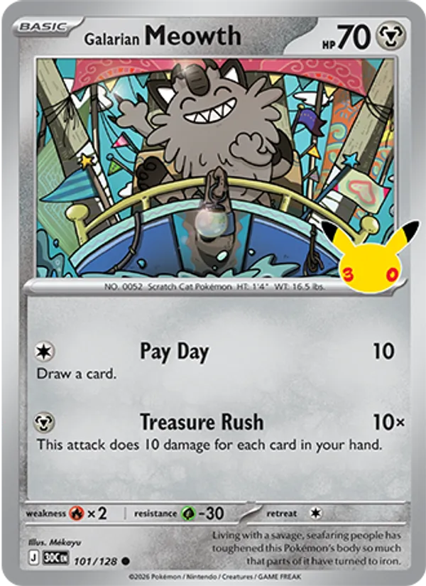 Galarian Meowth 30th Celebration 101/128