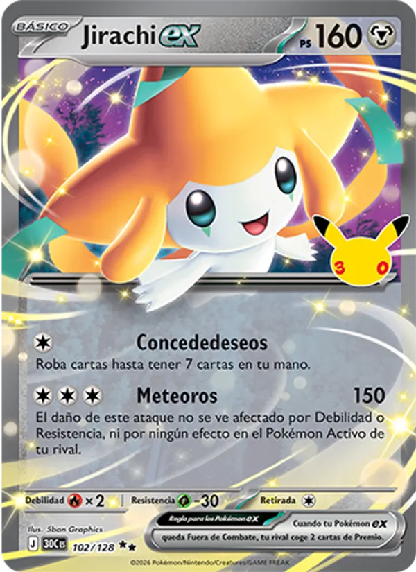 Jirachi ex Celebración 30.º Aniversario 102/128
