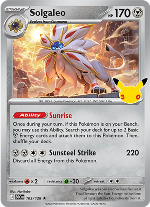 Solgaleo 30th Celebration 105/128