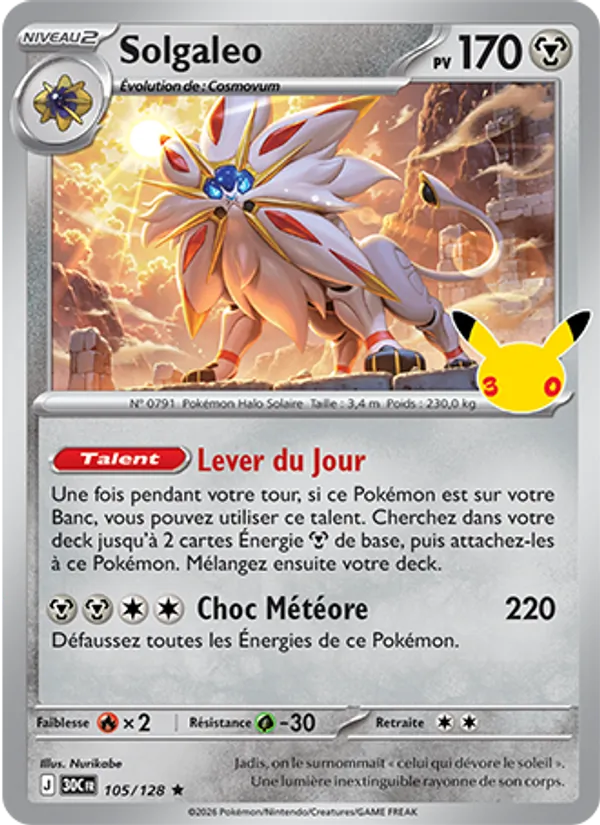 Solgaleo 30ᵉ Anniversaire 105/128