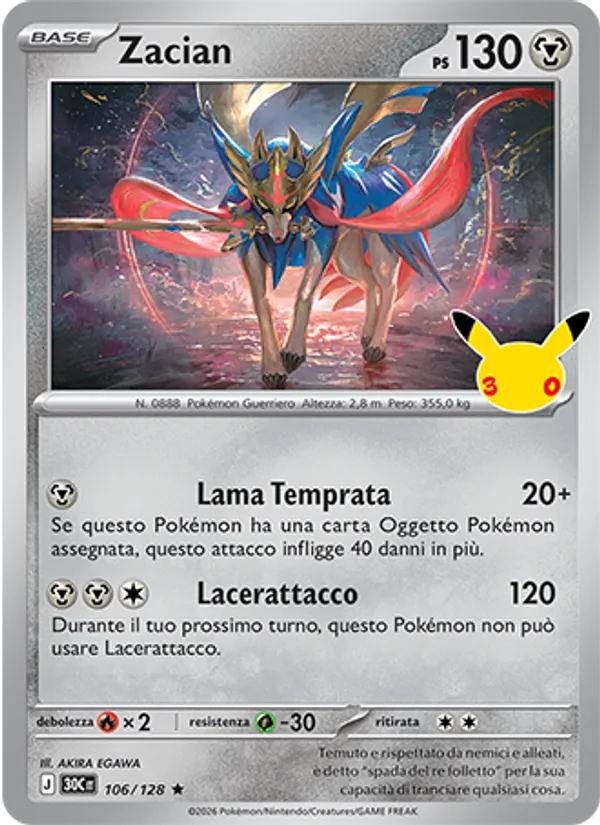 Zacian 30° Anniversario 106/128