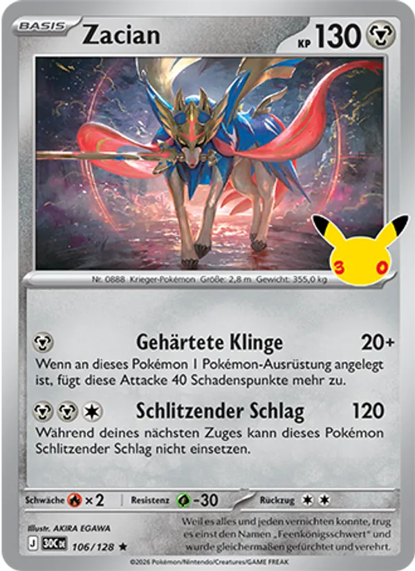 Zacian 30 Jahre 106/128