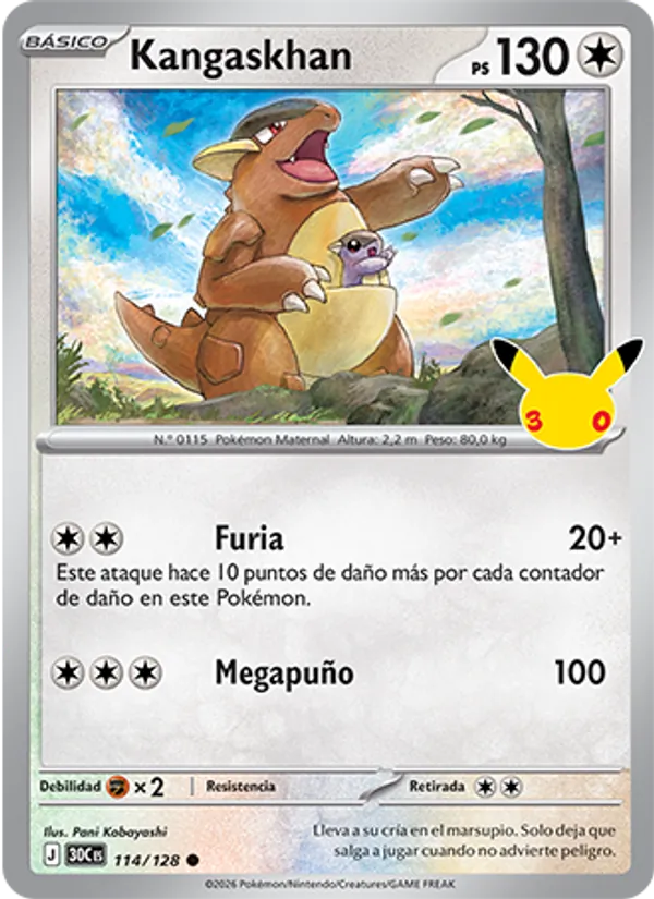 Kangaskhan Celebración 30.º Aniversario 114/128