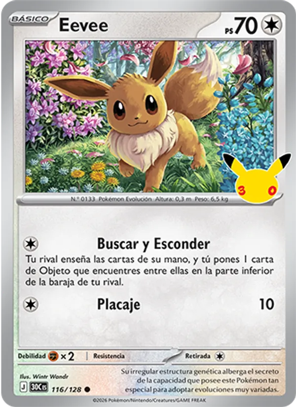 Eevee Celebración 30.º Aniversario 116/128