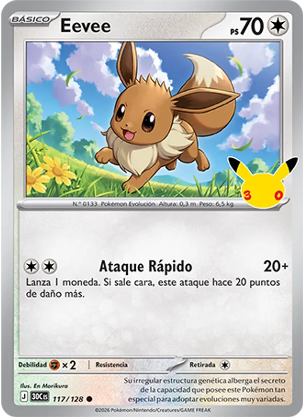 Eevee Celebración 30.º Aniversario 117/128