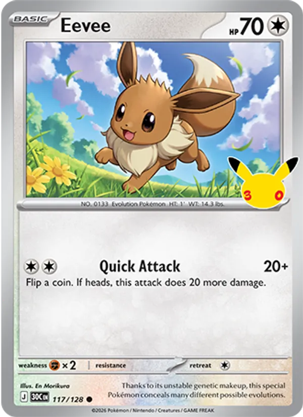 Eevee Celebração de 30 Anos 117/128