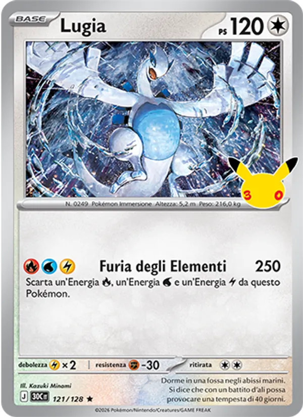Lugia 30° Anniversario 121/128