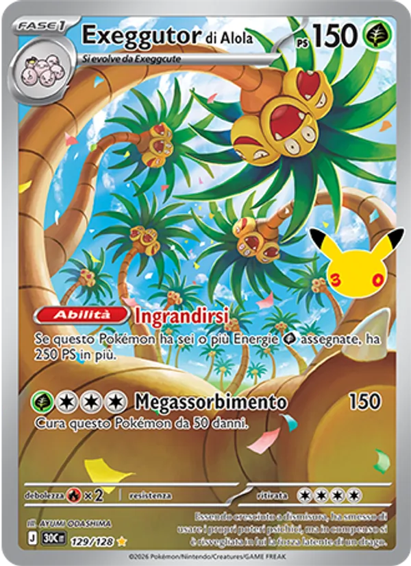 Exeggutor di Alola 30° Anniversario 129/128