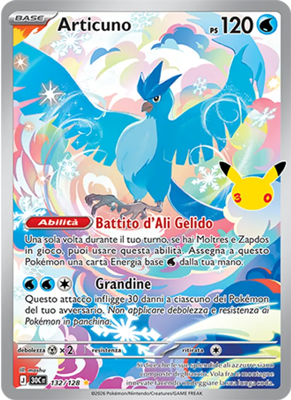 Articuno 30° Anniversario 132/128
