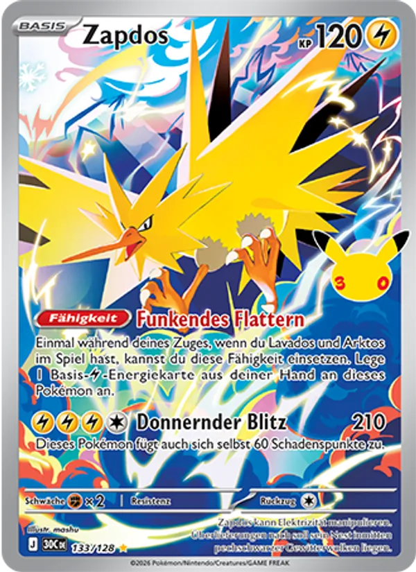 Zapdos 30 Jahre 133/128