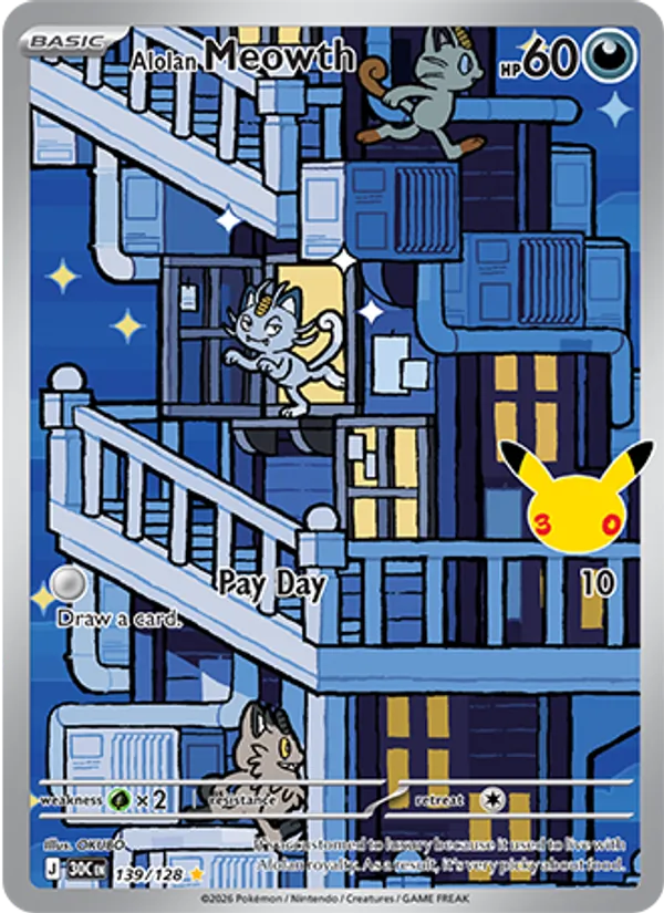 Alolan Meowth 30th Celebration 139/128
