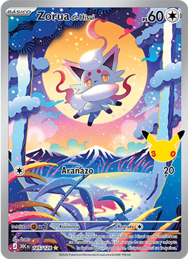 Zorua de Hisui Celebración 30.º Aniversario 145/128