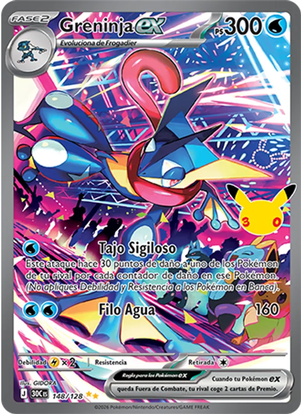Greninja ex Celebración 30.º Aniversario 148/128