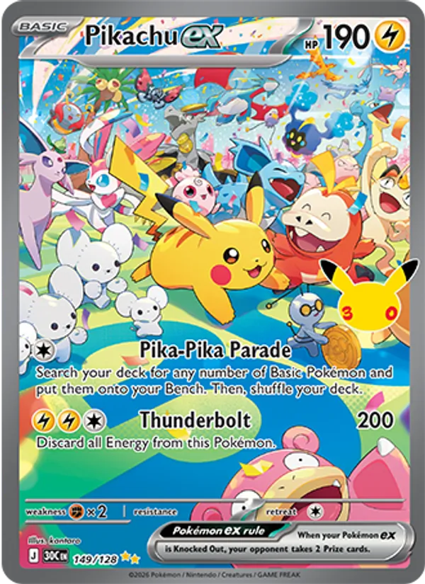 Pikachu ex 30th Celebration 149/128