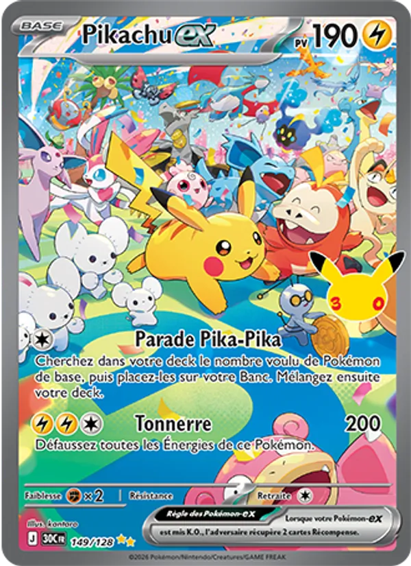 Pikachu-ex 30ᵉ Anniversaire 149/128