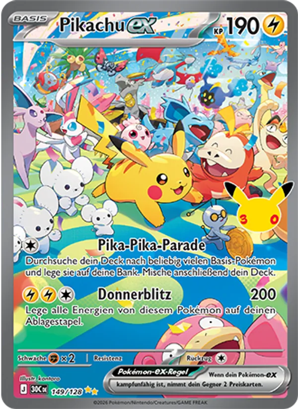 Pikachu-ex 30 Jahre 149/128